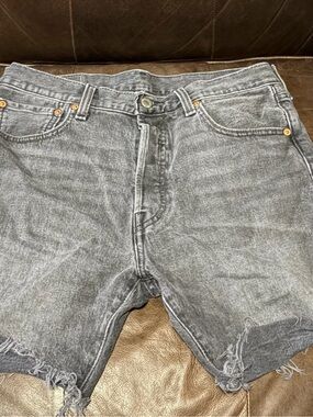 Levi's Grey Wash Denim 501 W32 Jean Shorts